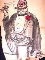 Oorlogswinstmaker hoopt op meer oorlog op spotprent, Antiek en Kunst, Verzenden