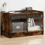 vidaXL Tv-meubel met glazen deuren 68x37x42 cm gerookt, Huis en Inrichting, Kasten | Televisiemeubels, Verzenden, Nieuw, 50 tot 100 cm