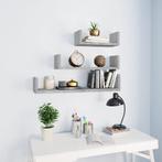 vidaXL Wandschappen 3 st bewerkt hout betongrijs, Huis en Inrichting, Woonaccessoires | Wandplanken en Boekenplanken, Verzenden