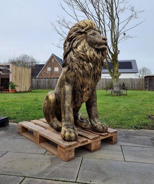 Beeld, XL Giant Gold Lion - 135 cm - Hars, Antiek en Kunst, Curiosa en Brocante