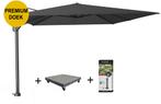 Challenger T1 premium zweefparasol 400x300 cm faded black, Tuin en Terras, Ophalen of Verzenden, Nieuw
