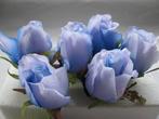 Zijden Roosjes Lichtblauw 2Tone 5-6 cm 10 stuks, Ophalen of Verzenden, Nieuw
