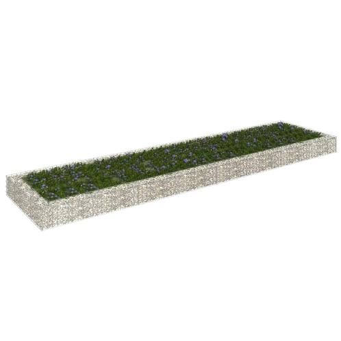 vidaXL Gabion plantenbak verhoogd 400x100x20 cm, Tuin en Terras, Bloembakken en Plantenbakken, 100 cm of meer, Nieuw, Metaal, Minder dan 30 cm