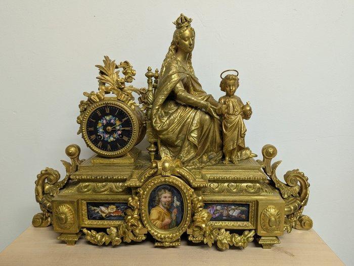 Religieuze klok - Legering, Messing - 1850-1900, Antiek en Kunst, Antiek | Klokken