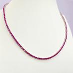 19.80 ct Red Ruby Designer tennis eternity Necklace - 21.22