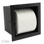 Zwarte inbouw toiletrolhouder voor in de muur, Verzenden, Nieuw