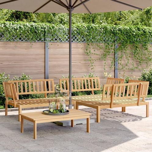 vidaXL 4-delige Loungeset pallet massief acaciahout, Tuin en Terras, Tuinsets en Loungesets, Loungeset, Nieuw, Hardhout, Verzenden