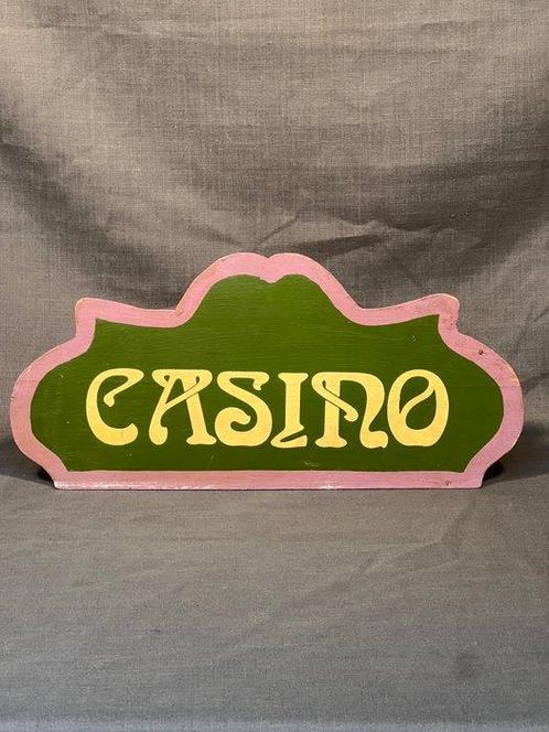 Casino - Reclamebord - Hout, Antiek en Kunst, Curiosa en Brocante