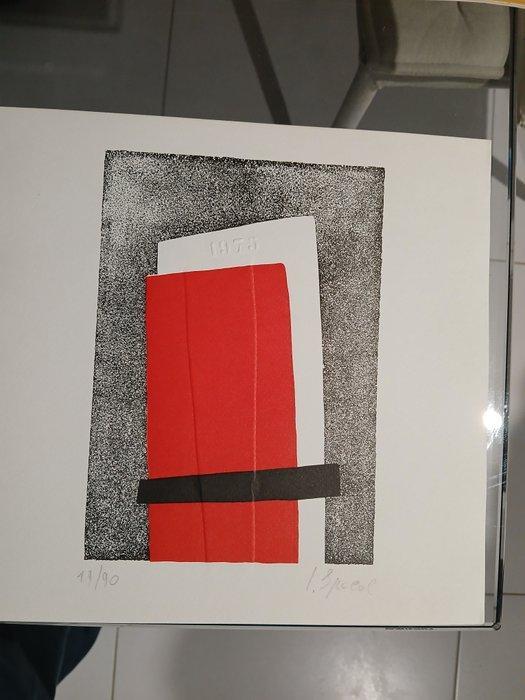 Lojze Spacal (1907-2000) - La porta rossa . 1975, Antiek en Kunst, Antiek | Overige Antiek