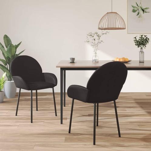 vidaXL Eetkamerstoelen 2 st kunstleer zwart, Huis en Inrichting, Stoelen, Zwart, Nieuw, Verzenden