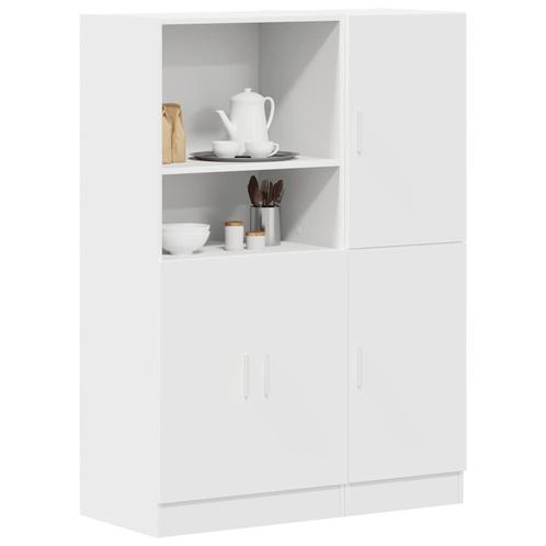 vidaXL 2-delige Keukenkastenset bewerkt hout wit, Huis en Inrichting, Woonaccessoires | Wandplanken en Boekenplanken, Nieuw, Verzenden