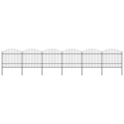 vidaXL Tuinhek met speren bovenkant (1,5-1,75)x10,2 m staal, Tuin en Terras, Schuttingen, Nieuw, IJzer, Minder dan 1 meter, Verzenden