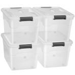 Opbergdoos/ opslagbox 60 ltr - Kunststof - 4-delig - Incl. d, Tuin en Terras, Verzenden, Nieuw