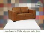 Leren bank Fine - 2 zits - Vintage Cognac (cognac) - Poten, Huis en Inrichting, Banken | Bankstellen, 150 tot 200 cm, Nieuw, Ophalen of Verzenden