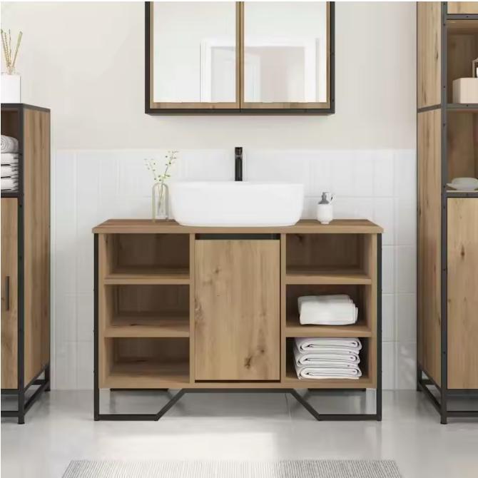 Eiken Wastafelkast – Moderne Badkamerkast 91×35×60 cm, Huis en Inrichting, Badkamer | Badkamermeubels, Nieuw, Verzenden