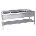 GGM Gastro | Spoeltafel PREMIUM - 2000x600mm - met onderbouw, Verzenden