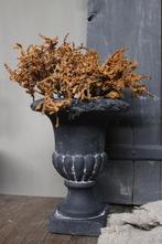 Zwarte stenen louvre pot 24 cm, Huis en Inrichting, Woonaccessoires | Vazen, Nieuw, Ophalen of Verzenden