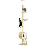 TRUUSK Krabpaal Plafondhoog 240-260 Cm Met Kattenhuis En Han, Dieren en Toebehoren, Verzenden, Nieuw