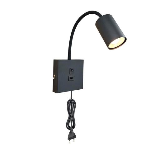Moderne wandspot zwart, Tibor, met schakelaar, Huis en Inrichting, Lampen | Wandlampen, Nieuw, Ophalen of Verzenden