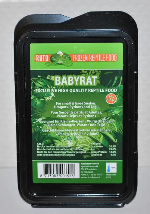 Ruto Baby Rat 5 gram 20 stuks Diepvries, Dieren en Toebehoren, Vissen | Aquaria en Toebehoren, Ophalen of Verzenden