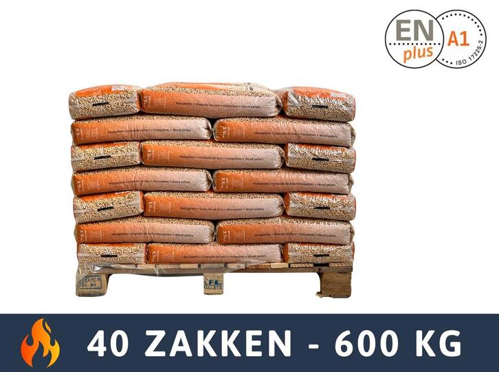 PURE POWER - Houtpellets - ENplus A1 - 40 zakken - 600 KG, Tuin en Terras, Haardhout, Ophalen of Verzenden