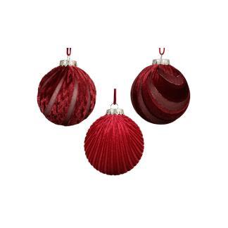 Kerstbal | Decoris (Velvet, Rood), Diversen, Kerst, Nieuw, Verzenden