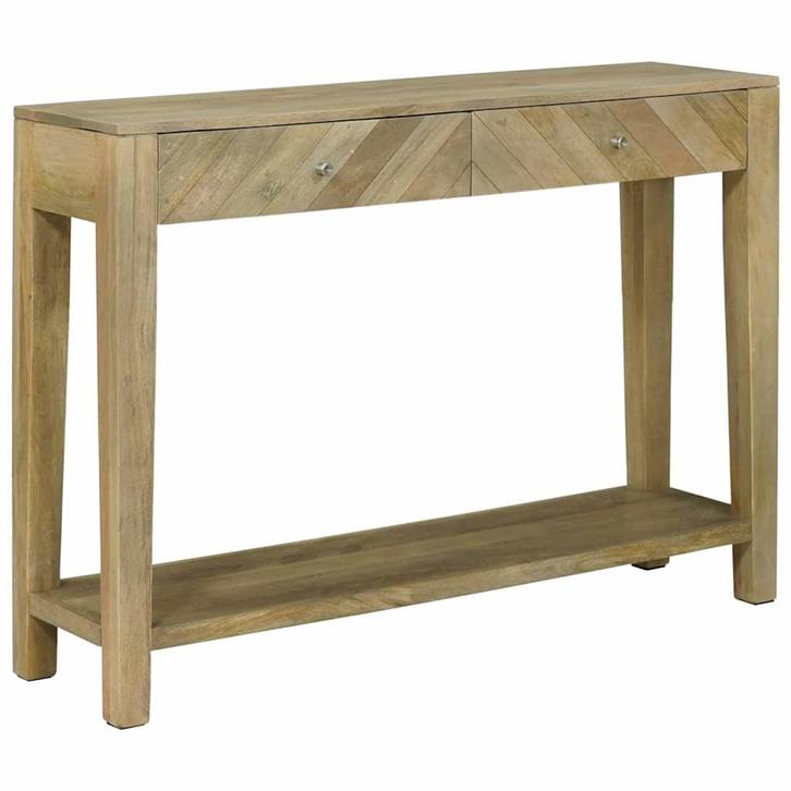 vidaXL Wandtafel Natuurlijk grijs 110 x 30 x 80 cm Massief, Huis en Inrichting, Tafels | Bijzettafels, Nieuw, 60 cm of meer, Verzenden