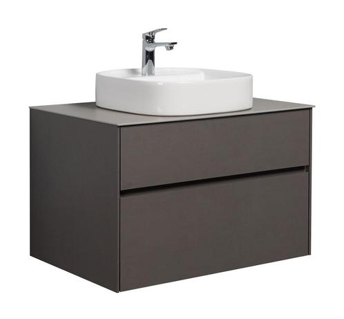 Badkamermeubel Set Hamilton 80 cm Steen Grijs Badmeubel, Huis en Inrichting, Badkamer | Badkamermeubels, Nieuw, Wastafelkast, Verzenden