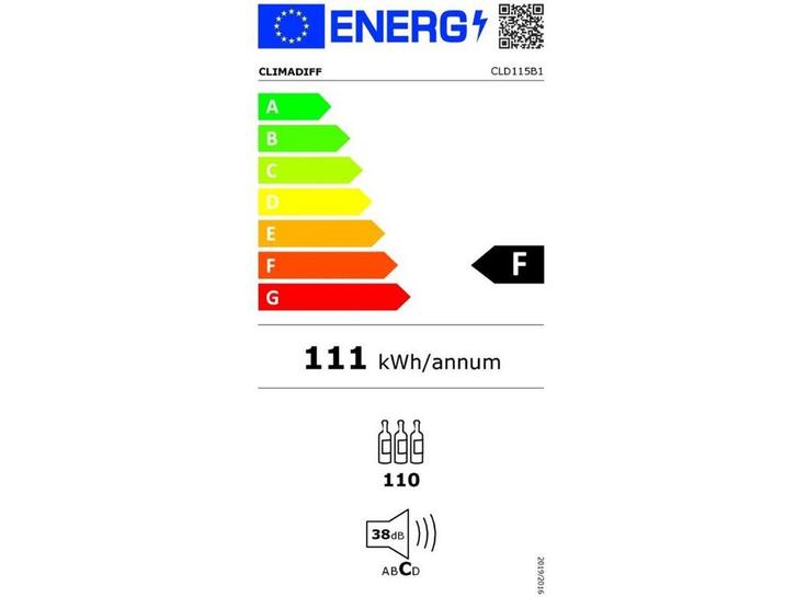 Climadiff CLD115B1 - Wijnkoelkast - 2 temperatuurzones, Huis en Inrichting, Woonaccessoires | Overige, Zo goed als nieuw, Verzenden