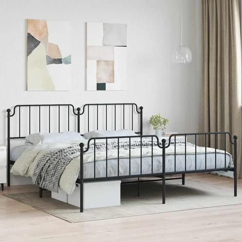 vidaXL Bedframe met hoofd- en voeteneinde metaal zwart, Huis en Inrichting, Slaapkamer | Bedden, Zwart, Nieuw, Metaal, Verzenden