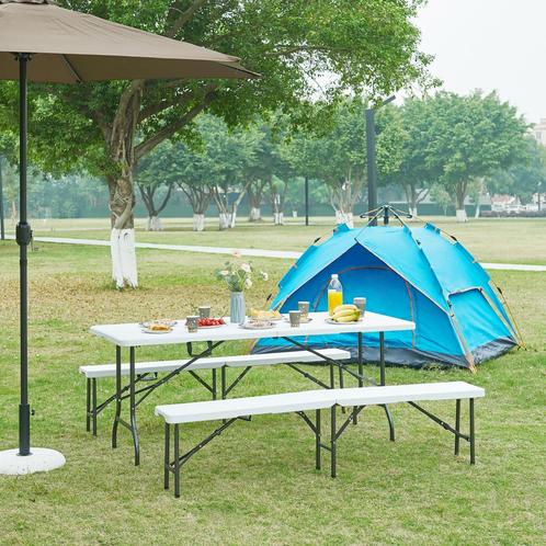 Klaptafel Ljusnarsberg tuintafel rechthoek 180x75x72 cm wit, Tuin en Terras, Tuintafels, Nieuw, Verzenden