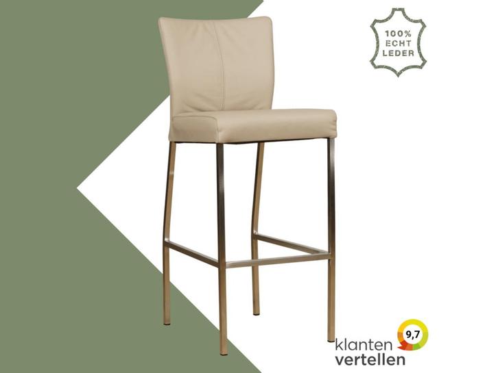 Leren barkruk Revolt hoog - Toledo Mastic (taupe/bruin) -, Huis en Inrichting, Barkrukken, 90 cm of meer, 1 kruk, Nieuw, Leer