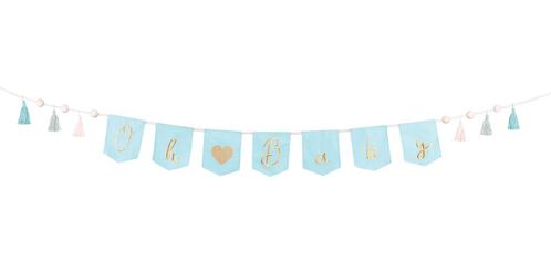 Jep-Party Oh Baby Blauw 260 cm Slinger GRL100-011, Kinderen en Baby's, Kraamcadeaus en Geboorteborden, Nieuw, Verzenden