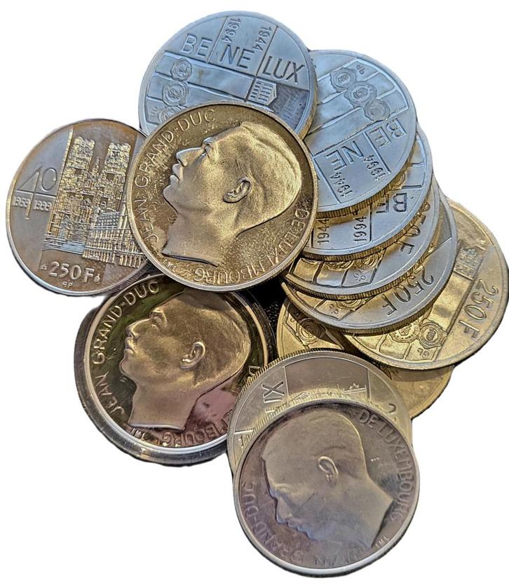 Zilveren 250 Frank 1994/1999 herdenkingsmunten België, Postzegels en Munten, Munten en Bankbiljetten | Verzamelingen, Munten, Verzenden