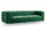 Chesterfield 3-zitsbank MODERN BAROK 235cm smaragdgroen, Huis en Inrichting, Banken | Bankstellen, Ophalen of Verzenden, Nieuw