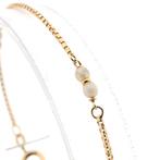 Gouden Venetiaanse schakel armband met parel | 18 cm, Gebruikt, Overige kleuren, Ophalen of Verzenden, Met edelsteen