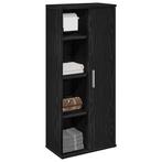 vidaXL Badkamerkast met rolhouder 39x22x90 cm zwart, Huis en Inrichting, Verzenden, Nieuw
