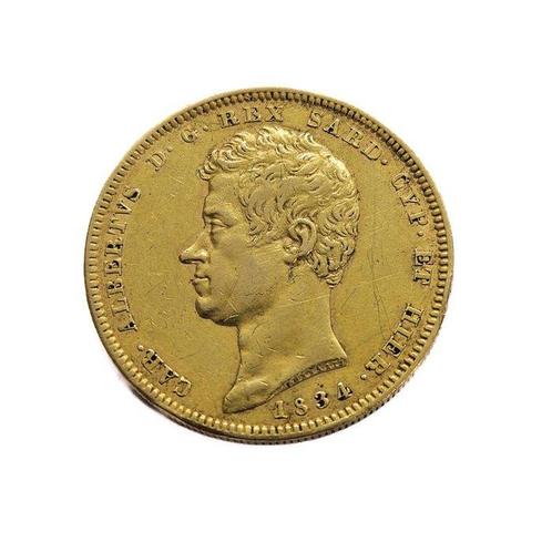 Italië, Koninkrijk Sardinië Carlo Alberto. 100 Lire 1834P, Postzegels en Munten, Edelmetalen en Baren