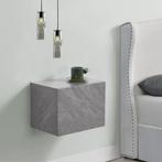 Zwevend Nachtkastje - 40 x 29 x 30 cm - Grijs - 2 Lades, Huis en Inrichting, Verzenden, Nieuw