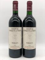 2 x 75cl Chateau Marquis de Terme, Margaux 1990 (Bordeaux), Ophalen of Verzenden, Nieuw, Frankrijk, Rode wijn