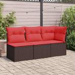 vidaXL Tuinhoekbank met kussens poly rattan bruin, Verzenden, Nieuw, Rotan