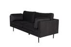3-zitters bank Annmari -  - Zwart - Polyester Fluweel - Jörn, Huis en Inrichting, Banken | Bankstellen, Verzenden, Nieuw