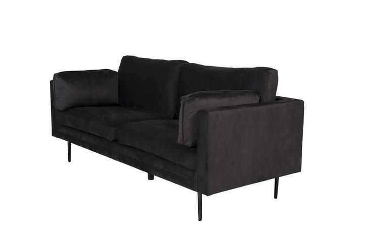 3-zitters bank Annmari -  - Zwart - Polyester Fluweel - Jörn, Huis en Inrichting, Banken | Bankstellen, Verzenden