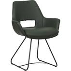 Leren eetkamerstoel Zippy - Hermes Verde (donkergroen) -, Overige kleuren, Bohemian, Eigentijds, Industrieel, Modern, Scandinavisch