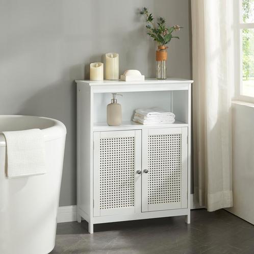 [en.casa] Badkamerkast Karlsøy 80x60x28 cm wit, Huis en Inrichting, Badkamer | Badkamermeubels, Verzenden