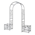 Pergola Barisciano met 2 plantenbakken 220x202x50 cm zwart c, Tuin en Terras, Bloembakken en Plantenbakken, Verzenden, Nieuw