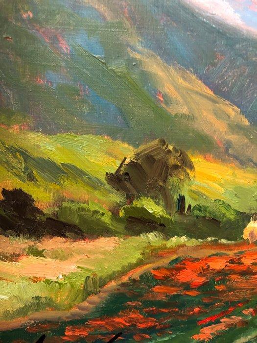 École française (XX) - Sur le flanc de la montagne, Antiek en Kunst, Kunst | Schilderijen | Klassiek