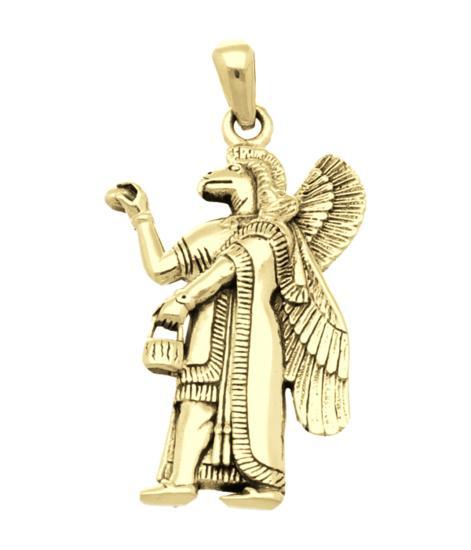 Gouden Assyrische God Nisroch kettinghanger, Sieraden, Tassen en Uiterlijk, Kettinghangers, Verzenden