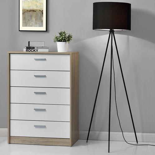 Tripod lamp 150 cm staande lamp vloerlamp E27 zwart, Huis en Inrichting, Lampen | Vloerlampen, Nieuw, Verzenden