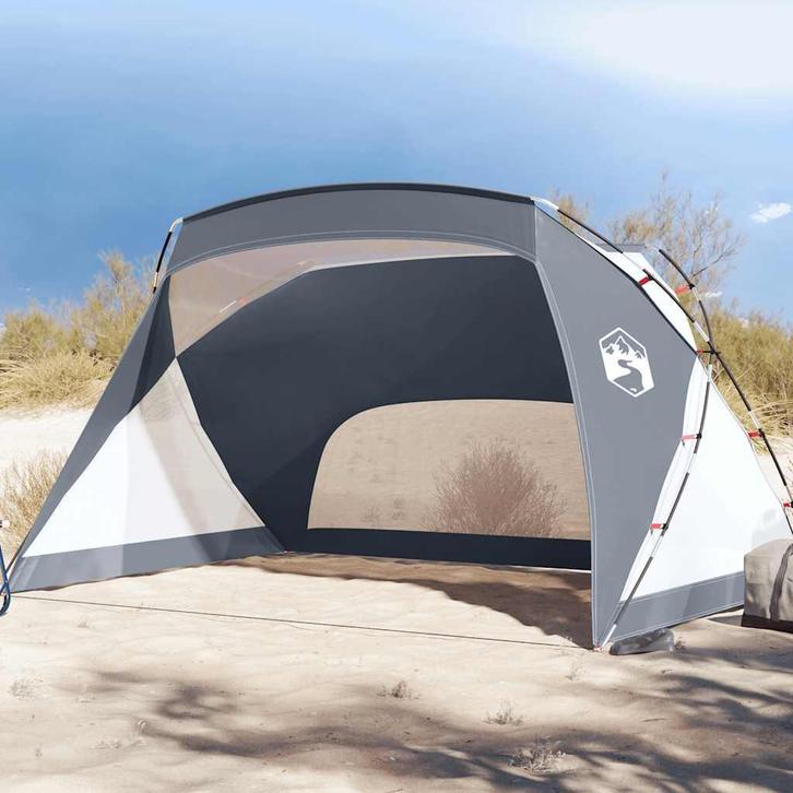 vidaXL Strandtent 274x178x170/148 cm 185T polyester grijs, Caravans en Kamperen, Tenten, Nieuw, tot en met 2, Verzenden